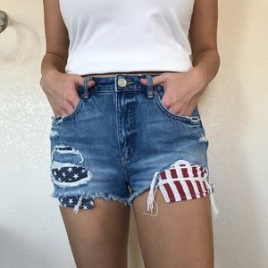 American Flag High Rise Jean Shorts🇺🇸